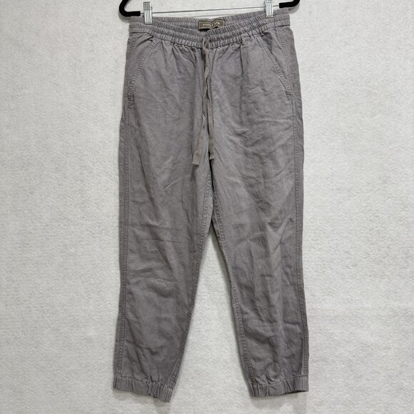 Point Sur Pants Womens 0 Linen Lyocell Drawstring Jogger Elastic Waist Casual - Picture 1 of 12